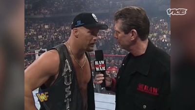 -Including with this guy,
"Stone Cold" Steve Austin. - The Nine Lives of Vince McMahon