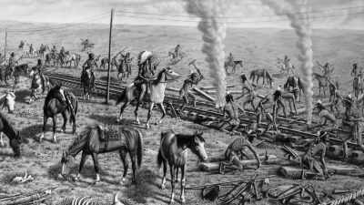 Indian warriors attacked
survey crews and road gangs, - The American Buffalo