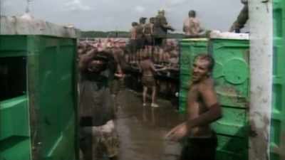 -(INDISTINCT CHATTER)
-(SCREAMS) - Woodstock 99: Peace Love and Rage