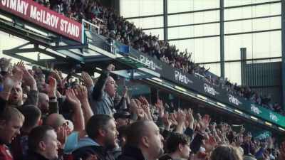 (INDISTINCT SINGING
AND CHANTING) - Mission to Burnley