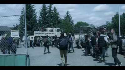 [indistinct speaking
over megaphone] - Black Summer
