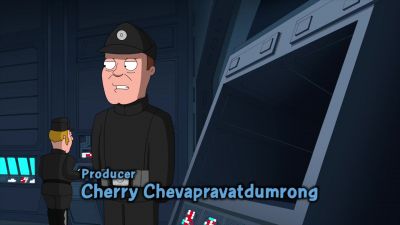 Inform the commander
that Lord Vader's shuttle has arrived. - Family Guy