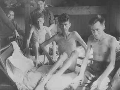 Inside Belsen, the same story:
starvation and sickness. - Nazi Concentration Camps