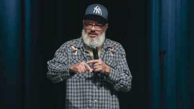 Inside of the acrylic rectangle, - David Cross: Oh Come On
