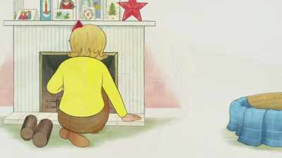 Inside the house, everyone was sad
because Mog had not come down. - Mog's Christmas