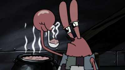 Instead, he directed his
focus toward a new recipe, - SpongeBob DocuPants