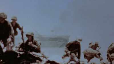 INSTEAD OF LEAPFROGGING
THE BEACH AS PLANNED, - The Pacific War in Color