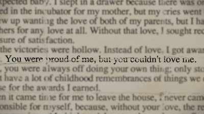 Instead of love, I got awards."
(chuckles softly) - Resynator