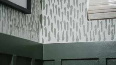 Instead of using wallpaper,
I hand painted the wall. - Help! I Wrecked My House