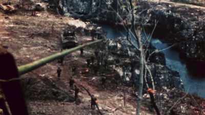 Instead, our own
armored LVTs came up - The Pacific War in Color
