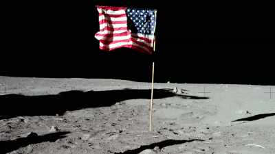 Instead, photographs
taken by astronauts - American Moon
