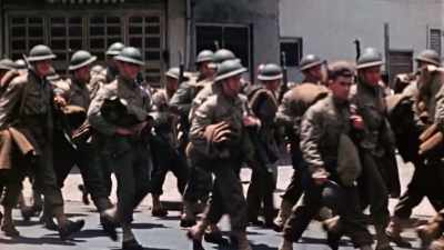 Instead, they throw eggs. - The Pacific War in Color
