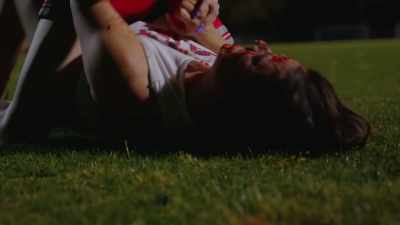 (intense melodic music) (knife thudding) - The Cheerleader Sleepover Slaughter