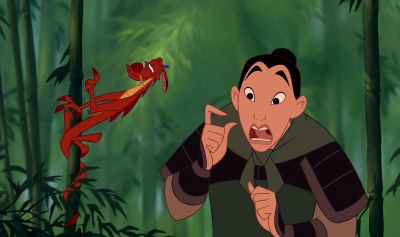 You'reIntimidating Awe inspiringTiny Of courseI'm travel size for your convenienceIf I was my real size your cow here would die of fright - Mulan