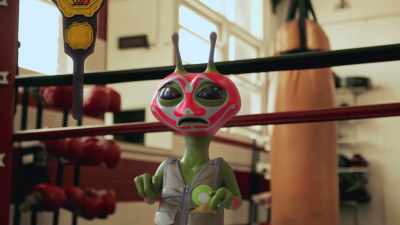 [intrigued garbling] - Alien TV