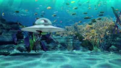 [intrigued muttering] - Alien TV
