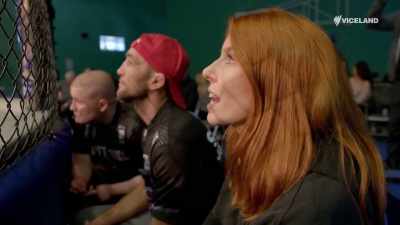 Introducing first
in the blue corner, - Stacey Dooley Sleeps Over