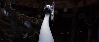 Is defeated by a warrior of black and white - Kung Fu Panda 2