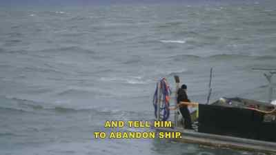 Is he getting
on his emergency suit? - Bering Sea Gold