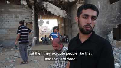 "Israeli army executes innocent people." - Killing Gaza