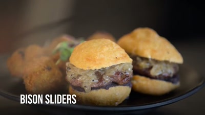 It has a black bean puree
and an onion sage jam on it. - Searching for Soul Food