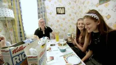 It was a message from Giles. You'll never guess. Want to guess? - Back in Time for Dinner