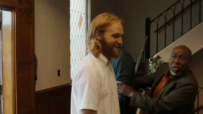 - It was a nice service.
- Uh, Liz, next time - Lodge 49