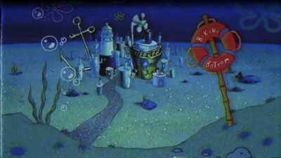 It was a night of tropical
tranquility in Bikini Bottom, - SpongeBob DocuPants