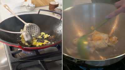 It actually creates a coat on your pan, - Selena + Chef