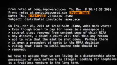 It was back in 2001, - Money Electric: The Bitcoin Mystery