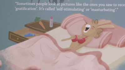 It is called "self-stimulating"
or "masturbating."'" - Who Is America?