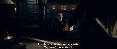 It is dark Latin, for casting spells.
You won't understand. - Gogol. Viy