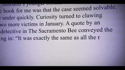 "It was exactly the same
as all the rest." - I'll Be Gone in the Dark