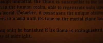 It may only be banished if
the flame is extinguished - The Djinn