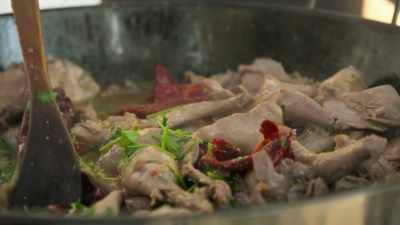 It needs to simmer like this
for at least an hour - Write Around the World with Richard E Grant