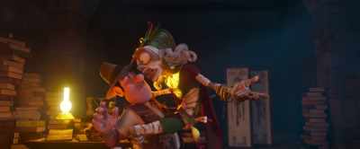 It opened its eyes and it shouted,
"I'm gonna kill you!" - Tad, the Lost Explorer and the Emerald Tablet
