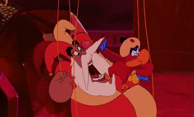 It pains me to see you reduced to this JasmineA beautiful desert bloom such as yourselfshould be on the arm of the most powerful man in the worldWhat do you say my dearWhy with you as my queenNeverI'll teach you some respectNo GenieI have decided to make - Aladdin