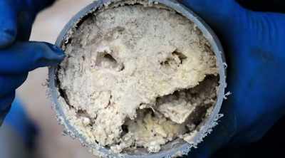 It quickly solidifies,
coating the pipes, - Sewer Divers