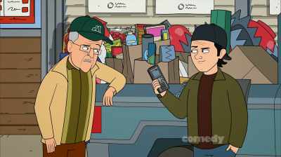 It records on a digital chip. Oh!
Reminder to get digital chips... - Corner Gas Animated