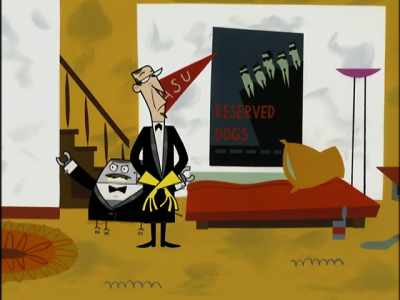 -It’s broken.
-(AUDIENCE GASP) - Clone High