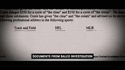 It said, "Track and Field,"
"NFL," and "MLB," - Untold: Hall of Shame