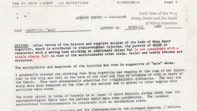 -It says, "The
pattern of her injuries - The Nine Lives of Vince McMahon