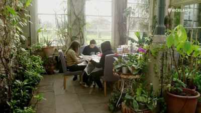 It seems my dining etiquette
isn't up to scratch. - Stacey Dooley Sleeps Over