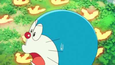 It seems that the footprint is interrupted here - Doraemon: Nobita's New Dinosaur