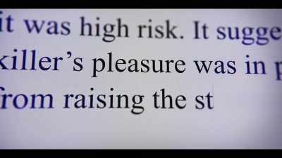 It suggested
the killer's pleasure - I'll Be Gone in the Dark