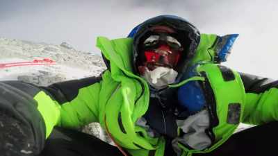 It is super windy today.
Not easy to walk up. - Kilian Jornet, Path to Everest