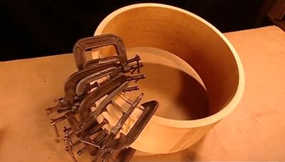IT TAKES ABOUT A WEEK TO MAKE
A DRUM SHELL FROM SOLID WOOD, - How It's Made