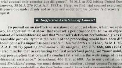 It has to be so bad that
essentially your attorney - Leavenworth