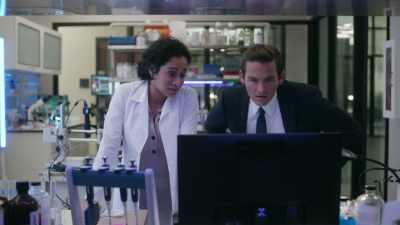 It was too compromised by the
victim's blood to make it out. - The Rookie: Feds
