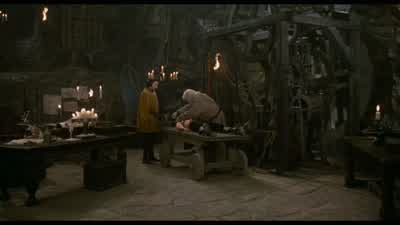 Beautiful isn't itTook me half a lifetime to invent itI'm sure you've discoveredmy deep and abiding interest in painAt present I'm writing the definitive workon the subjectSo I want you to be totally honest with meon how the machine makes you feelThis - The Princess Bride